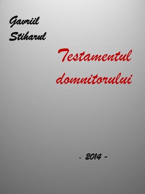 cover image of Testamentul domnitorului